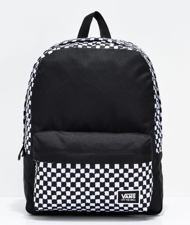 vans backpack black checkered